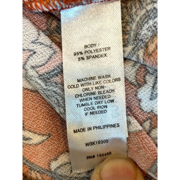 41 Hawthorn Women Faux Wrap Blouse Top Stretch Floral WGK10300 Orange Size Small - Picture 7 of 8